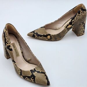 Zara Beige Snake Print Women's Shoes